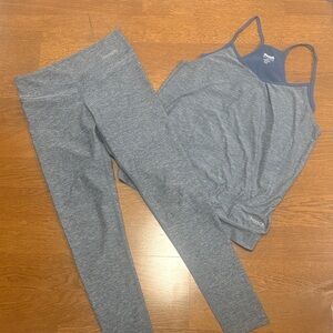 Bench Heather blue grey Tank & High-Waist Leggings Set